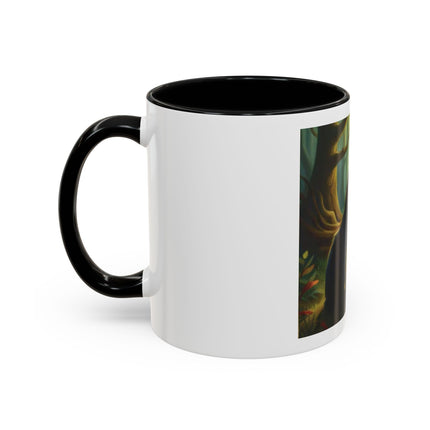 Fairy and Black Cat Forest Coffee Mug – Fantasy Woodland Tea Cup