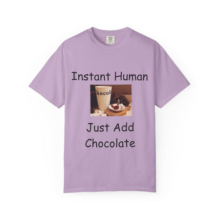 Unisex Chocolate Lover T-shirt - 'Instant Human, Just Add Chocolate'