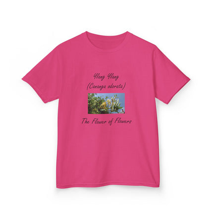 Ylang Ylang Kids Cotton Tee – “Flower of Flowers” Graphic Shirt