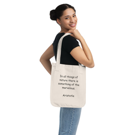 Aristotle Quote Tote – Organic Canvas Bag on Nature & Wonder