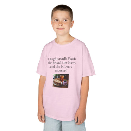 Lughnasadh  Kids Tee — “A Lughnasadh Feast: The bread, the brew, and the bilberry mousse!”