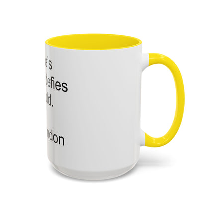 Jack London Quote Mug — "Cocoa’s warmth defies the cold." Accent Mug