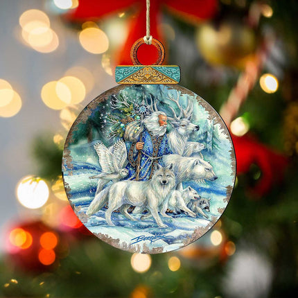 Cool Winds Father Winter Animals Wooden Ornaments by J. Bergsma - Wildlife Holiday Decor - 8591862-JB-3
