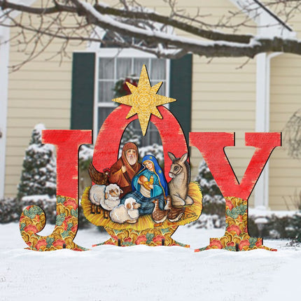Joy Outdoor Nativity Set by G. DeBrekht - Nativity Holiday Decor - 8121454F-S3M-1