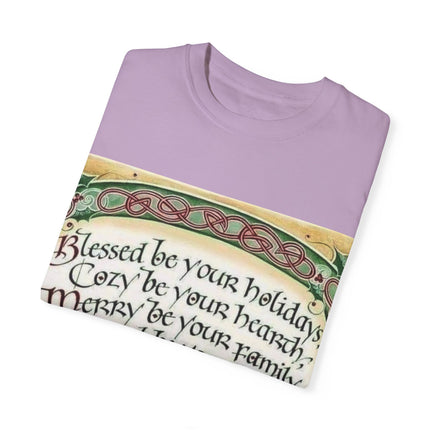 Blessed Be Your Holiday Tee – Celtic-Inspired Unisex Garment-Dyed