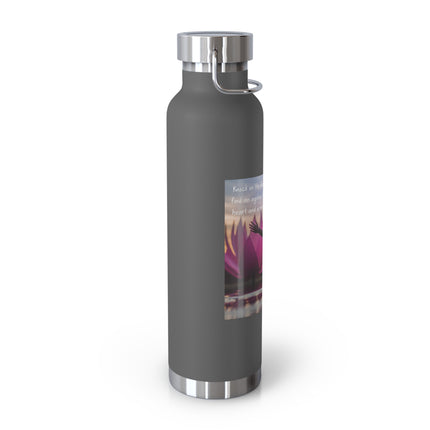 Inspirational Copper Vacuum Insulated Water Bottle - 22oz with Motivational Quote