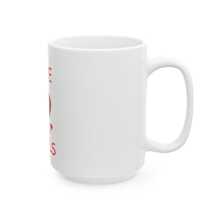 Love Heals Ceramic Mug (11oz, 15oz) — Heart Graphic Inspirational Coffee Cup
