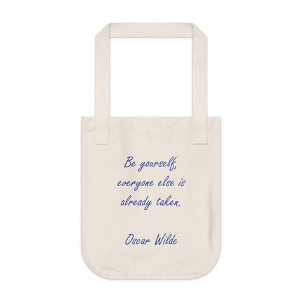 Inspirational Organic Canvas Tote Bag - Oscar Wilde Quote