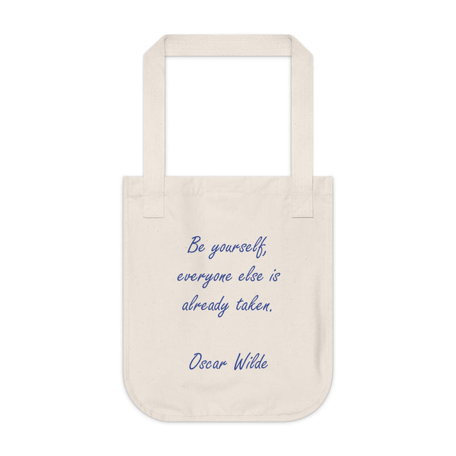 Inspirational Organic Canvas Tote Bag - Oscar Wilde Quote