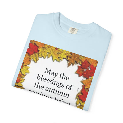 Autumn Equinox Blessings T-Shirt — Fall Leaves Balance & Harmony Tee