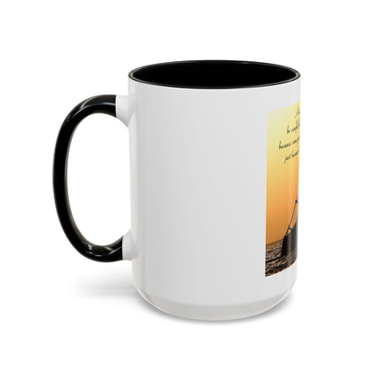 Shipwreck Sunset Coffee Mug — "Be Careful Who You Let On Your Ship" Inspirational Accent Mug