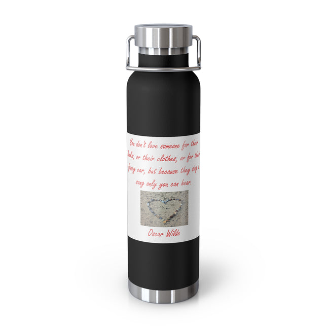 22oz Copper Insulated Bottle – Heart Design Gift Idea