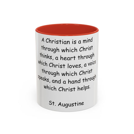 Inspirational St. Augustine Coffee Mug - Colored Accent - Perfect Gift for Christians - 11oz