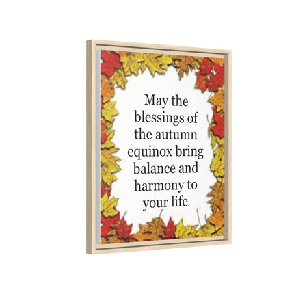Autumn Equinox Blessing Framed Canvas — Fall Leaves Wall Art