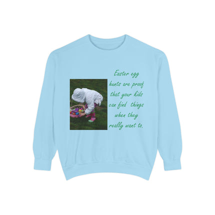 Parenting Humor Sweatshirt – Easter Egg Hunt Edition