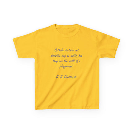 Kids Faith Tee – “Walls of a Playground” – Heavy Cotton Quote Shirt