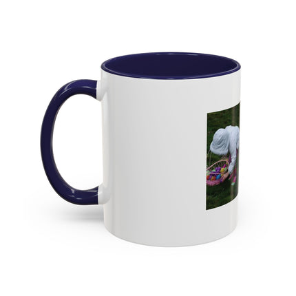 Easter Photo Coffee Mug — “Easter egg hunts are proof…” Accent Ceramic Mug (11/15oz)