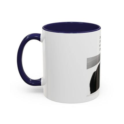 Black Cat Coffee Mug — “In the Here In the Now No Worries Only Meow” Accent Mug