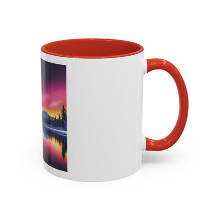 Aurora Lake Accent Coffee Mug — Northern Lights Landscape 11/15oz