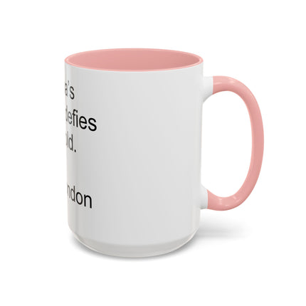 Jack London Quote Mug — "Cocoa’s warmth defies the cold." Accent Mug
