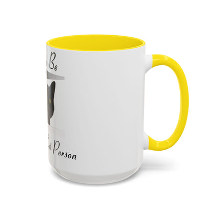 Proud Cat Person Accent Mug – 15oz Ceramic Gift for Cat Lovers