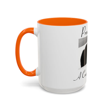 Proud Cat Person Accent Mug – 15oz Ceramic Gift for Cat Lovers