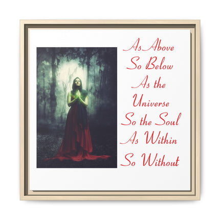 Framed Matte Canvas Art — "As Above So Below" Gothic Mystic Wall Print