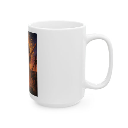 Wiccan Bonfire Ceramic Mug — "As the Beltane fires burn bright" Spiritual Pagan Tea Coffee Cup