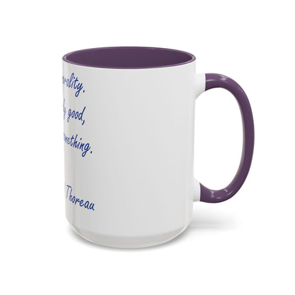 Thoreau Quote Accent Mug – “Aim Above Morality” | 15oz Gift for Coffee Lovers