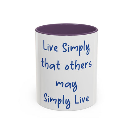 Live Simply Accent Mug – 11oz Ceramic Cup for Mindful Mornings