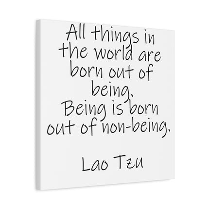Lao Tzu Quote Canvas Wall Art — Minimalist Inspirational Matte Stretched Canvas
