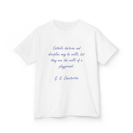 Kids Faith Tee – “Walls of a Playground” – Heavy Cotton Quote Shirt