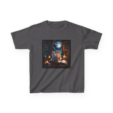 Mystical Cats Kids Heavy Cotton™ Tee - Perfect for Young Animal Lovers