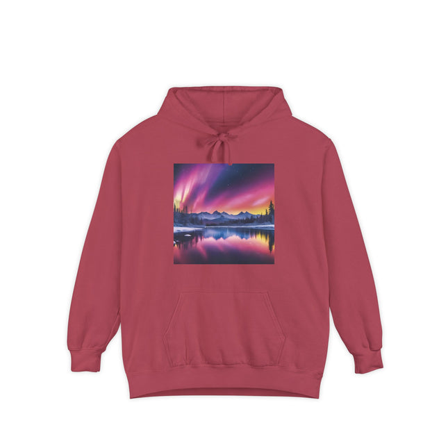 Aurora Mountain Hoodie — Northern Lights Scenic Pullover