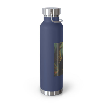 22oz Insulated Bottle — Enchanted Forest Cat & Girl Illustration