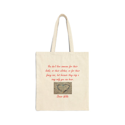 Tote Bag — Oscar Wilde Quote Canvas Tote (You Don't Love Someone For Their Looks)