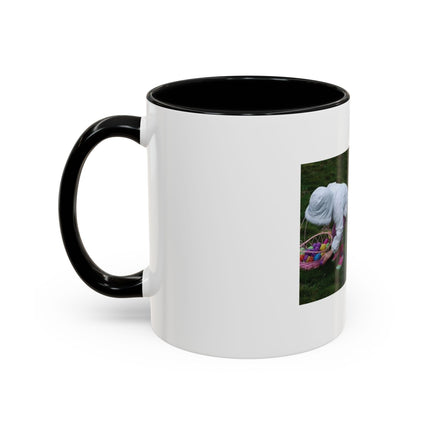 Easter Photo Coffee Mug — “Easter egg hunts are proof…” Accent Ceramic Mug (11/15oz)