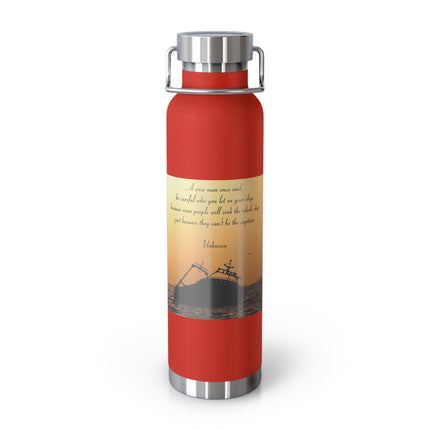 Inspirational Copper Vacuum Insulated Bottle | 22oz Travel Mug for Adventure Lovers