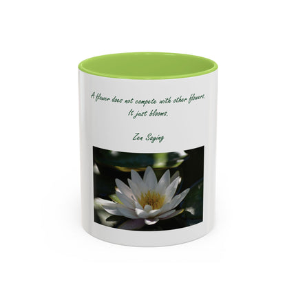 Lotus Flower Coffee Mug — "A flower does not compete with other flowers, it just blooms"