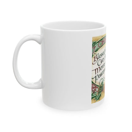 Holiday Blessings Ceramic Mug – "Blessed be your holiday" Celtic Heart Coffee Cup (11oz, 15oz)