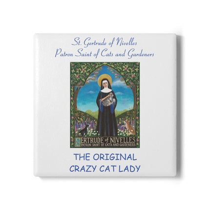 Ceramic Coaster - Crazy Cat Lady Design for Cat Lovers