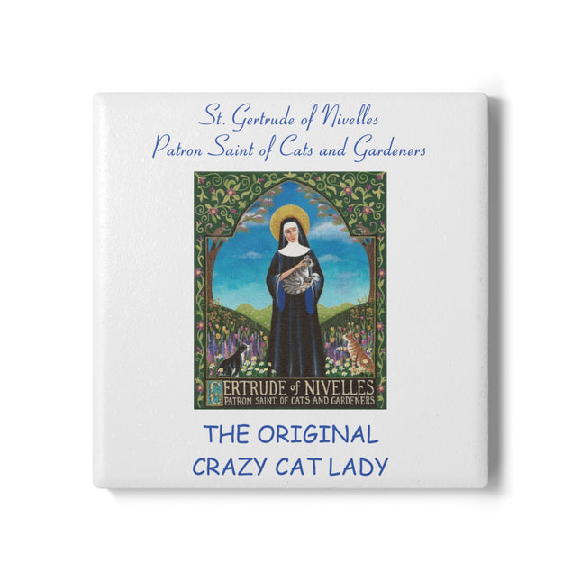 Ceramic Coaster - Crazy Cat Lady Design for Cat Lovers