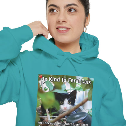 Hoodie — "Be Kind to Feral Cats" Rescue Cat Graphic Hoodie
