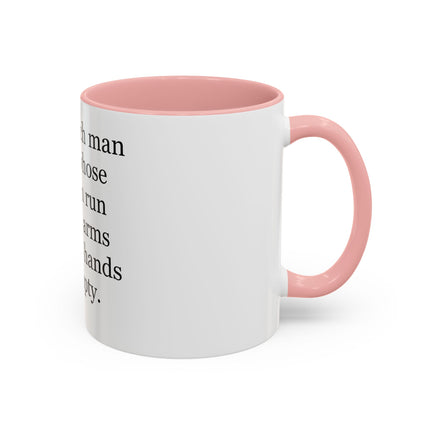 Accent Coffee Mug — "A Truly Rich Man" Inspirational Family Quote Mug