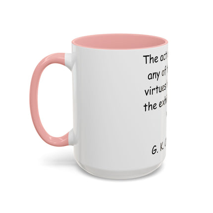 Defend Virtue Mug – 15oz Accent Ceramic | G.K. Chesterton Quote