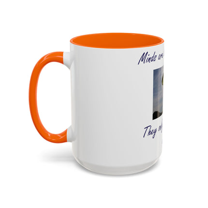 Parachute Quote Accent Mug – 15oz Ceramic Cup for Open Minds