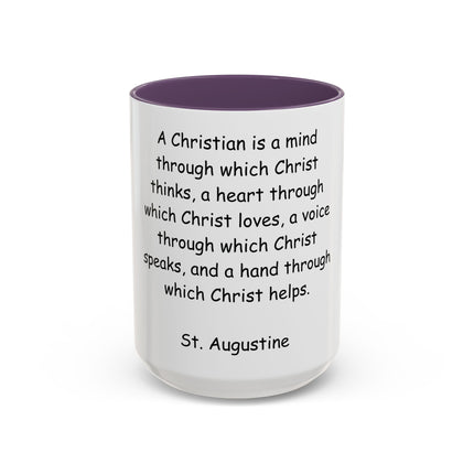 Inspirational St. Augustine Coffee Mug - Colored Accent - Perfect Gift for Christians - 11oz