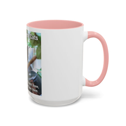 Be Kind to Feral Cats Accent Coffee Mug — Animal Rescue Cat Lover Gift (11/15oz)