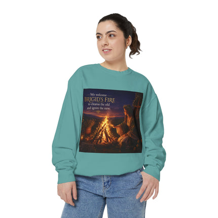Brigid's Fire Sweatshirt — Celtic Pagan Imbolc Winter Ritual Crewneck