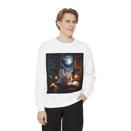 Cozy Cat Sweatshirt – Magical Workshop Design – Unisex Apparel